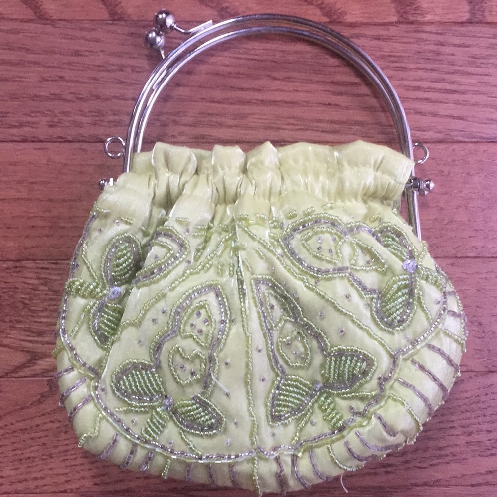 NWOT Bijioux Terner Beaded Evening Bag in Green!